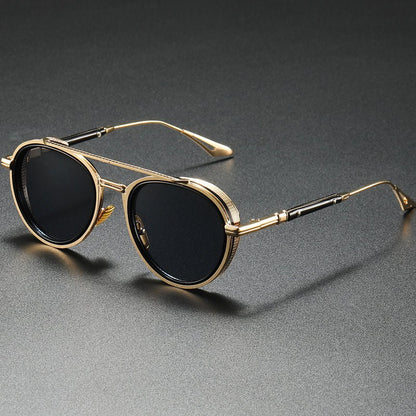 Unisex Vintage Steampunk Double Bridge Sunglasses - ALPINE WEAR