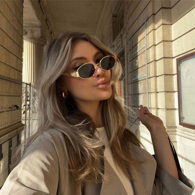 Vintage Oval Frame Sunglasses With Case（50% OFF） - ALPINE WEAR