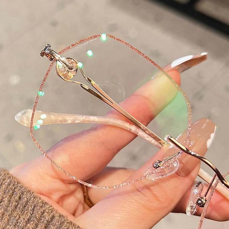 Women's Synthetic Diamonds Rimless Anti Blue Light Glasses - ALPINE WEAR