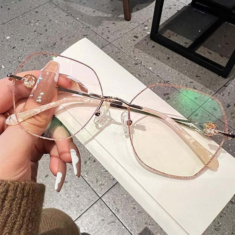 Women's Synthetic Diamonds Rimless Anti Blue Light Glasses - ALPINE WEAR
